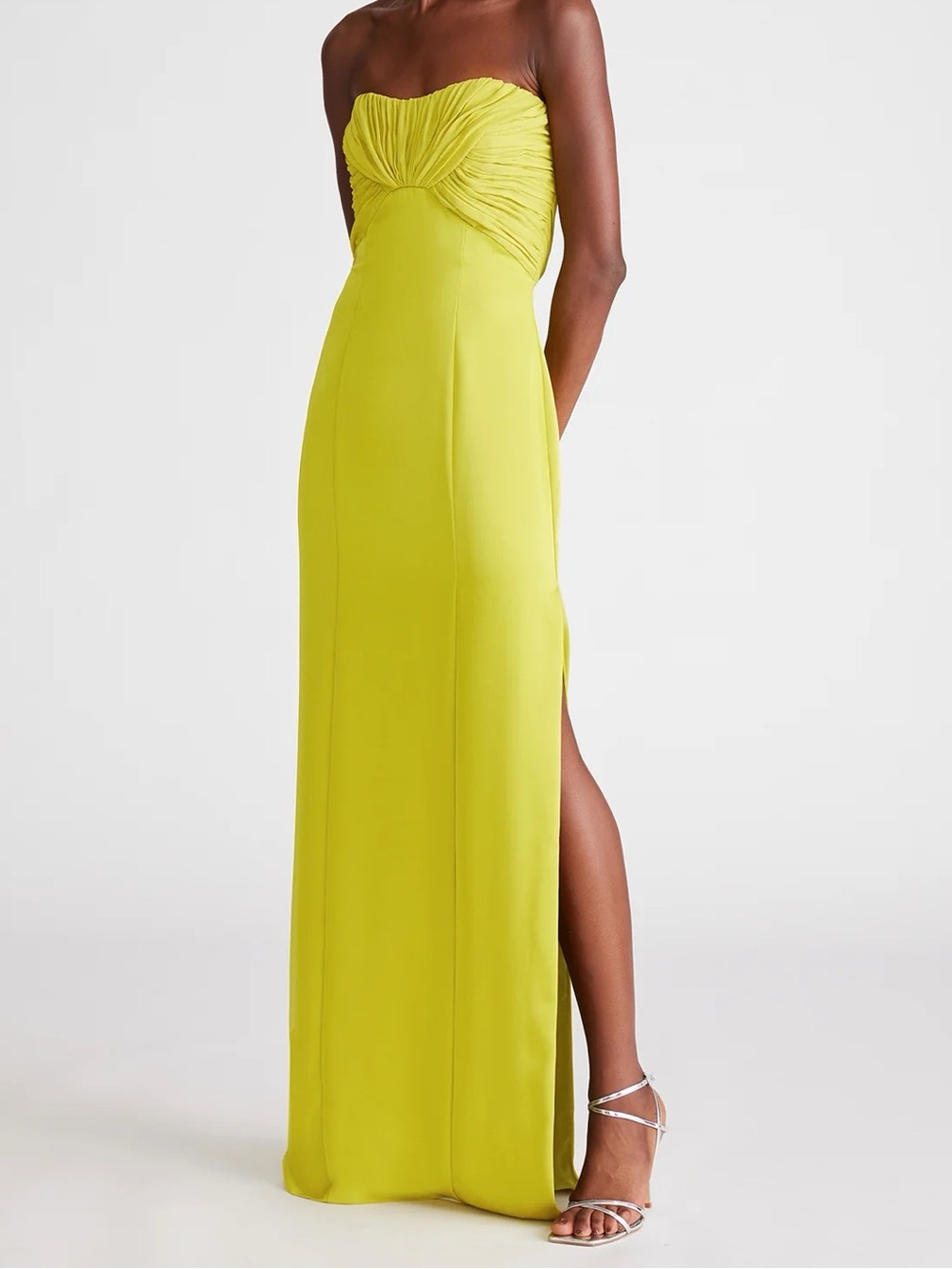 Halston Henna Strapless Chiffon & Satin Column Gown - Size 2